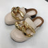 Elegant Metal Chain Design Women Slipper Closed Toe Slip On Shoes Round Toe Low Heels Casual Slides Shoes Flats Loafer Gold Chain Casual Shoes Slip On Women's Slide Sandals Slipers