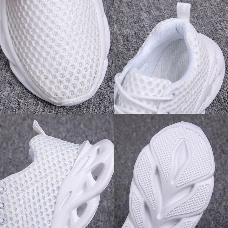 Elegant Modern Mens Sneakers Platform Shoes White Trainers Casual Breathable Mesh Men Women Running Shoes Breathable Walking Sneakers Lightweight Athletic Tennis Casual Sport Sneakers