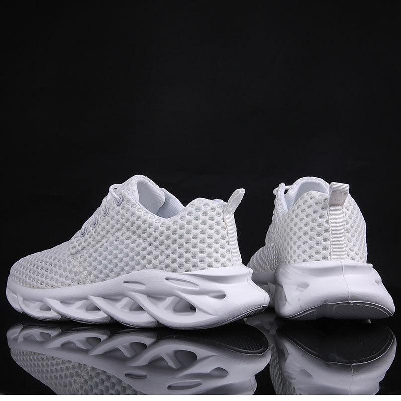 Elegant Modern Mens Sneakers Platform Shoes White Trainers Casual Breathable Mesh Men Women Running Shoes Breathable Walking Sneakers Lightweight Athletic Tennis Casual Sport Sneakers