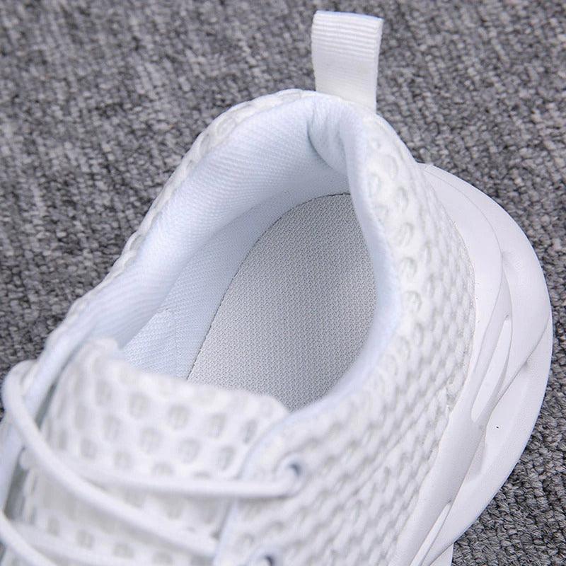 Elegant Modern Mens Sneakers Platform Shoes White Trainers Casual Breathable Mesh Men Women Running Shoes Breathable Walking Sneakers Lightweight Athletic Tennis Casual Sport Sneakers