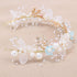 Elegant Pearl Crowns Flower Wreath Headband Girls Bridal Hair Headdress Bride Head Hoop Wedding Headbands Hair Jewelry  White Pearl Cute Headband Alloy Bridal Bridesmaid Hair Accessories