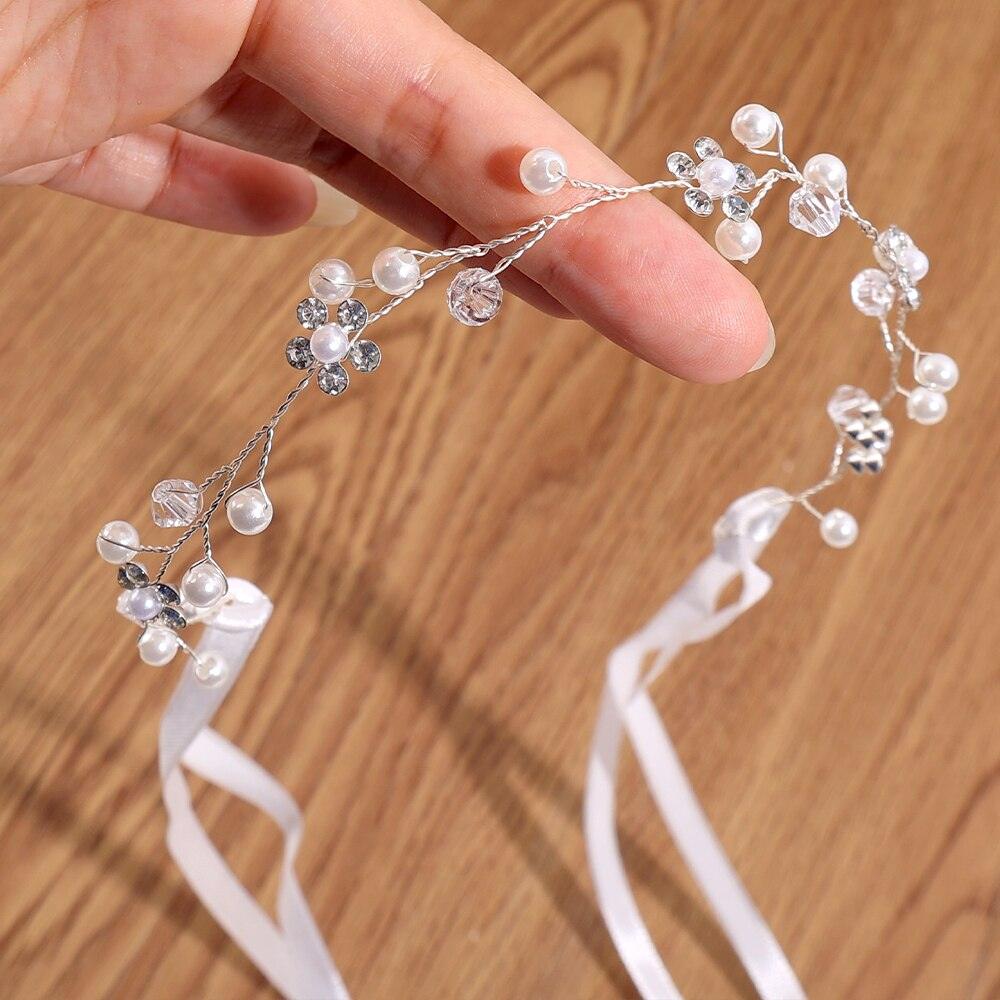 Elegant Pearl Crowns Flower Wreath Headband Girls Bridal Hair Headdress Bride Head Hoop Wedding Headbands Hair Jewelry  White Pearl Cute Headband Alloy Bridal Bridesmaid Hair Accessories