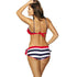 Elegant Red New Bikini Set Three Piece Swimsuit Women's Bathing Suits Push Up Halter Bandage Bikini  Women Push Up Swimwear Bathing Suit Beachwear Swimming Suit For Women