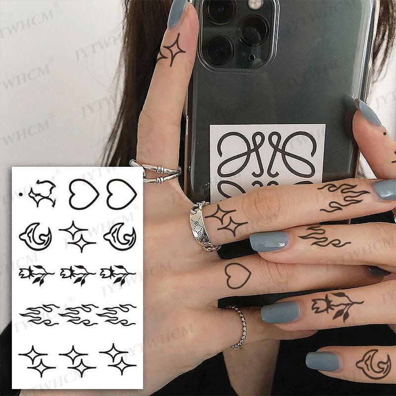 Elegant Small Waterproof Temporary Tattoo Sticker Makeup Flame Finger Black Square Rose Flower High Quality Design For Womens - STEVVEX Beauty - 103, Animal Tattoo, Arm Tattoo, Beauty, Black Tattoos, Body Tattoo, Boys Tattoo, Carnival Tattoo, Face Tattoo, Fashion Tattoo, Finger Tattoo, Flower Tattoo, Girls Tattoo, Leg Tattoo, Luxury Tattoo, Sketch Tattoo, Small Tattoo, Stylish Tattoo, Tattoo, Waterproof Tattoo, Wedding Tattoo, Women Tattoo, Womens Tattoo - Stevvex.com