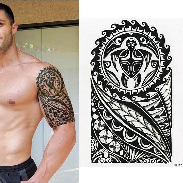 Elegant Temporary Waterproof Tattoos Big Tribal Sticker Black Large Body Art Makeup Fake Tattoo For Mens Womens - STEVVEX Beauty - 103, Arm Tattoo, Back Tattoo, Beauty, Big Tattoo, Black Tattoos, Body Tattoo, Boys Tattoo, Fashion Tattoo, Large Black Tattoo, Large Tattoo, Leg Tattoo, Luxury Tattoo, Make up Tattoo, Men Tattoo, Mens Tattoo, Modern Tattoo, Party Tattoo, Tattoo, Waterproof Tattoo, Women Tattoo - Stevvex.com