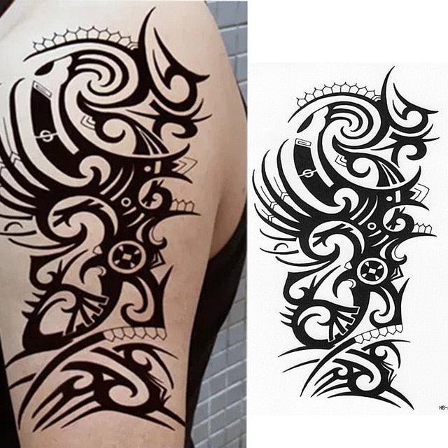 Elegant Temporary Waterproof Tattoos Big Tribal Sticker Black Large Body Art Makeup Fake Tattoo For Mens Womens - STEVVEX Beauty - 103, Arm Tattoo, Back Tattoo, Beauty, Big Tattoo, Black Tattoos, Body Tattoo, Boys Tattoo, Fashion Tattoo, Large Black Tattoo, Large Tattoo, Leg Tattoo, Luxury Tattoo, Make up Tattoo, Men Tattoo, Mens Tattoo, Modern Tattoo, Party Tattoo, Tattoo, Waterproof Tattoo, Women Tattoo - Stevvex.com