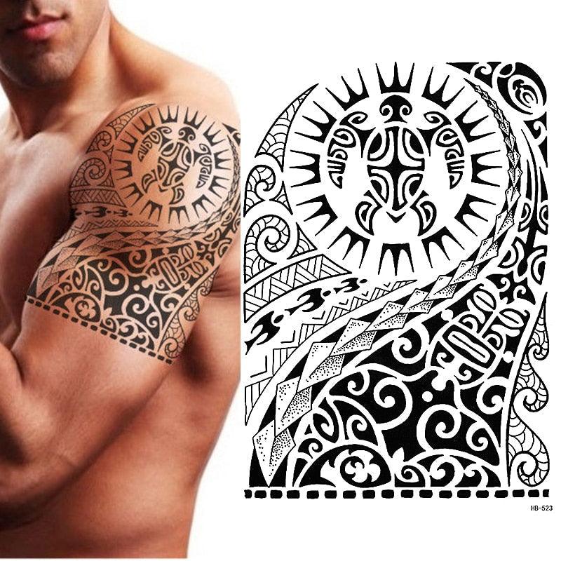 Elegant Temporary Waterproof Tattoos Big Tribal Sticker Black Large Body Art Makeup Fake Tattoo For Mens Womens - STEVVEX Beauty - 103, Arm Tattoo, Back Tattoo, Beauty, Big Tattoo, Black Tattoos, Body Tattoo, Boys Tattoo, Fashion Tattoo, Large Black Tattoo, Large Tattoo, Leg Tattoo, Luxury Tattoo, Make up Tattoo, Men Tattoo, Mens Tattoo, Modern Tattoo, Party Tattoo, Tattoo, Waterproof Tattoo, Women Tattoo - Stevvex.com