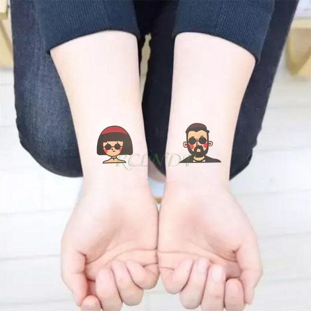 Elegant Waterproof Tattoo Sticker Sun Moon Fake Tatto Fashion Moon Temporary Fun Sun Wave Magic Tatoos For Womens Mens