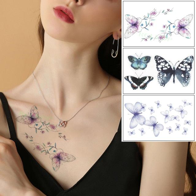 Elegant Waterproof Temporary Butterfly Sticker Tattoo Fake Halloween Party Tattoo For Woman Girls - STEVVEX Beauty - 103, 3D Tattoo, Animal Tattoo, Arm Tattoo, Back Tattoo, Beauty, Bird Tattoo, Black Tattoos, Body Tattoo, Boys Tattoo, Butterfly Tattoo, Children Tattoo, Colorful Tattoo, Different Tattoo, Fashion Tattoo, Flower Tattoo, Girls Tattoo, Leg Tattoo, Luxury Tattoo, Red Flower Tattoo, Stylish Tattoo, Tattoo, Waterproof Tattoo, Women Tattoo, Womens Tattoo - Stevvex.com