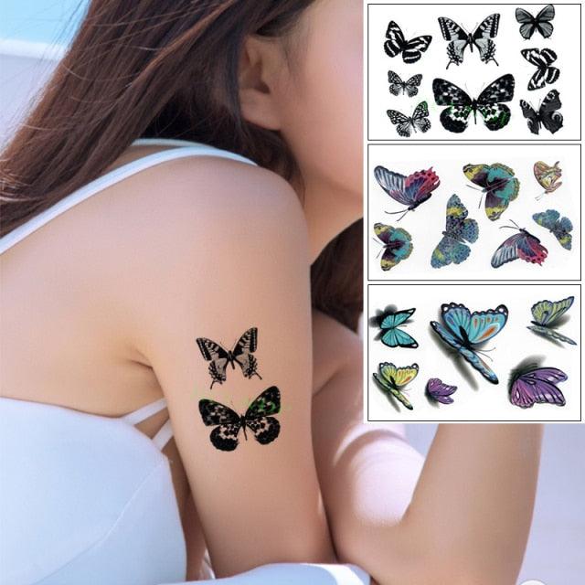 Elegant Waterproof Temporary Butterfly Sticker Tattoo Fake Halloween Party Tattoo For Woman Girls - STEVVEX Beauty - 103, 3D Tattoo, Animal Tattoo, Arm Tattoo, Back Tattoo, Beauty, Bird Tattoo, Black Tattoos, Body Tattoo, Boys Tattoo, Butterfly Tattoo, Children Tattoo, Colorful Tattoo, Different Tattoo, Fashion Tattoo, Flower Tattoo, Girls Tattoo, Leg Tattoo, Luxury Tattoo, Red Flower Tattoo, Stylish Tattoo, Tattoo, Waterproof Tattoo, Women Tattoo, Womens Tattoo - Stevvex.com