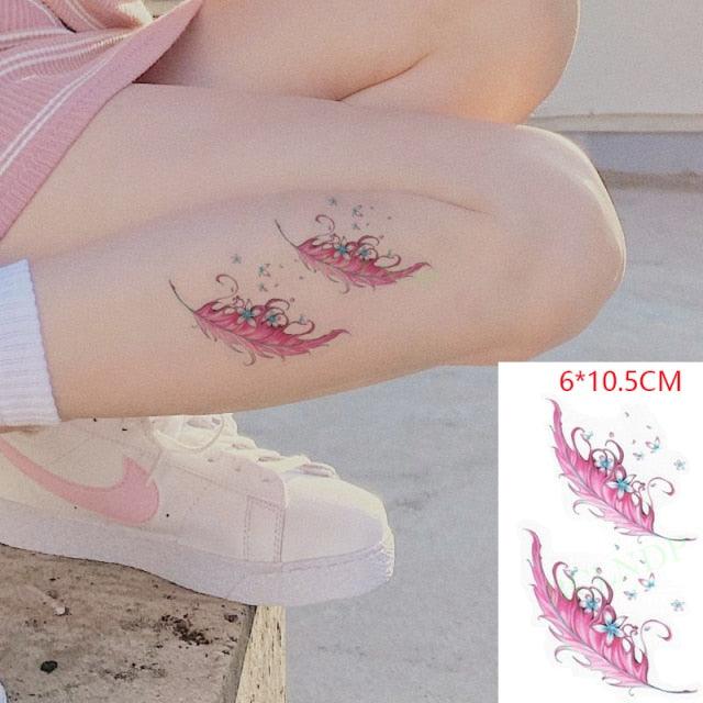 Elegant Waterproof Temporary Tattoo Sticker Cat Fox Flash Tatoo Neck Hand Modern Tattoo Stickers Butterflies Cats For Womens