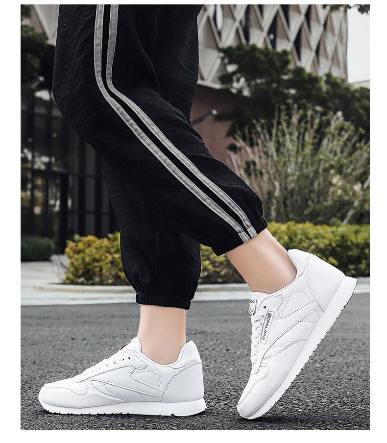 Elegant White Leather Mans Womens Sneakers Summer Lace-Up Trainers Gym Tennis Running Breathable High Quality Sport Women Mesh Wokrout Casual Slip On Flats Sneakers