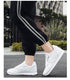 Elegant White Leather Mans Womens Sneakers Summer Lace-Up Trainers Gym Tennis Running Breathable High Quality Sport Women Mesh Wokrout Casual Slip On Flats Sneakers