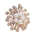 Elegant White Pearl Brooch Crystal Christmas Holiday Party White Elegant Pearl Luxury Wedding Brooch Pin For Women Christmas Snowflake Flower Brooch Pins For Women Girl Wedding Jewelry Gift