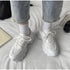 Elegant Women's Sneakers Lace Up Thick Platform Casual Shoes Leather Comfortable Walking Footwear Fashion New Lightweight Casual Everyday Walking Fashion Sneakers