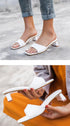 Elegant Women Slippers Summer Outdoor Beach Flip Flop Open Toe Flat Casual Low Heel Sandal Square Open Toe Heeled Sandals Beach Charming  Sandals