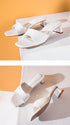 Elegant Women Slippers Summer Outdoor Beach Flip Flop Open Toe Flat Casual Low Heel Sandal Square Open Toe Heeled Sandals Beach Charming  Sandals