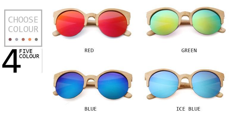 Elegant Wooden Design Classic Sunglasses Design Stylish Popular Wooden Sunglasses For Men & Women  Round Bamboo Glasses Mirror Sun Glasses Retro Glasses