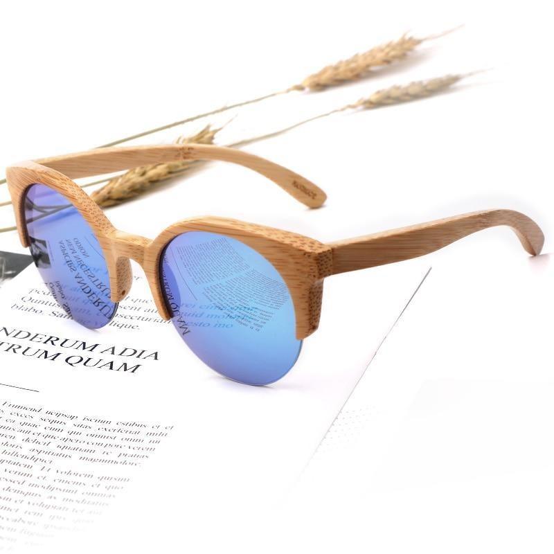 Elegant Wooden Design Classic Sunglasses Design Stylish Popular Wooden Sunglasses For Men & Women  Round Bamboo Glasses Mirror Sun Glasses Retro Glasses