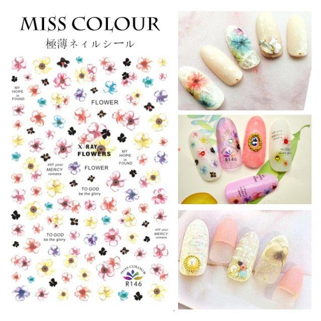 Embossed 3D Nail Stickers Blooming Flower 3D Nail Art Stickers Decals Adhesive Manicure Nail Art Tips Decoration Adhesive Abstract Face Curve Graffiti Nail Design for Acrylic Nail Supplies Designer Nail Decorations for Women Girls Kids