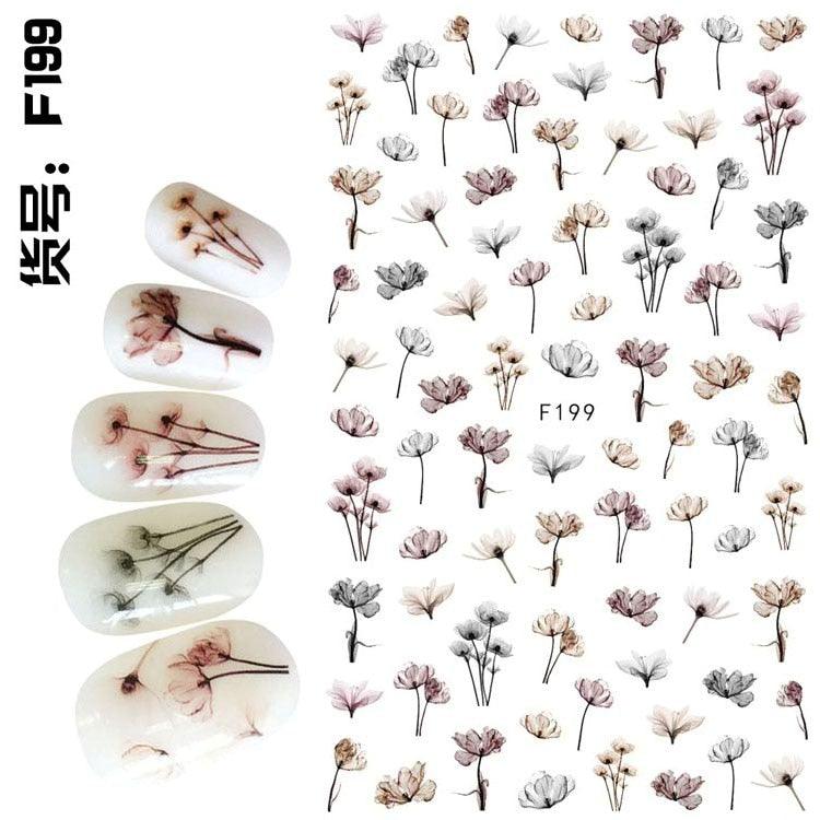 Embossed 3D Nail Stickers Blooming Flower 3D Nail Art Stickers Decals Adhesive Manicure Nail Art Tips Decoration Adhesive Abstract Face Curve Graffiti Nail Design for Acrylic Nail Supplies Designer Nail Decorations for Women Girls Kids