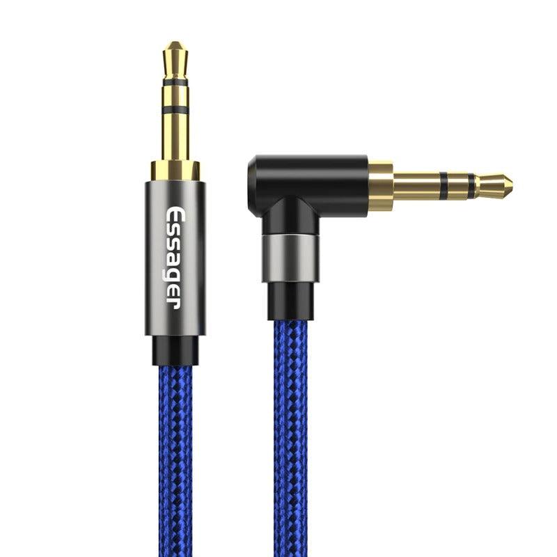 90Degree 3.5mm Right Angle AUX Audio Cable Jack For Headphone Extension Wire - STEVVEX Cable - 220, 3.5mm audio extension, 90 degree right angle aux, audio cable, audio cable for laptop, audio cable for monitor, audio cable for pc, audio cable for projector, audio cable jack, audio convertor, audio streaming, cable, cables, headphones cable, male to male speaker cord - Stevvex.com