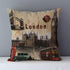 European Style Throw Pillow Covers Red London Street Bus Telephone Booth Big Ben Square Cushion Covers For Home Bed Sofa Throw Pillow Covers Red Bus and Telephone Booth Design Cushion Case Cotton Linen Home Sofa Decor 45X45CM