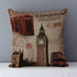 European Style Throw Pillow Covers Red London Street Bus Telephone Booth Big Ben Square Cushion Covers For Home Bed Sofa Throw Pillow Covers Red Bus and Telephone Booth Design Cushion Case Cotton Linen Home Sofa Decor 45X45CM