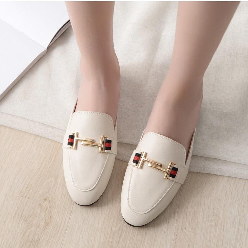 Exquisite Woman Slides Outdoor Platform Slippers Square Ladies Mules Slip On Comfortable Pointed Toe Womens Loafers Women's Flats Mules Loafers Shoes For Women