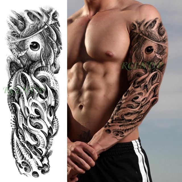 Extra Large Full Arm Leg Body Hand Waterproof Fake Tattoo Stickers Temporary Realistic Black Modern Mens Tattoo - STEVVEX Beauty - 103, 3D Tattoo, Arm Tattoo, Back Tattoo, Big Tattoo, Black Tattoos, Body Tattoo, Fashion Tattoo, Large Black Tattoo, Large Tattoo, Leg Tattoo, Lion Tattoo, Luxury Tattoo, Men Tattoo, Mens Tattoo, Modern Tattoo, Spider Tattoo, Stylish Tattoo, Tattoo, Waterproof Tattoo - Stevvex.com