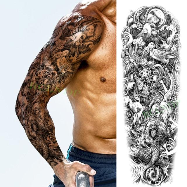 Extra Large Full Arm Leg Body Hand Waterproof Fake Tattoo Stickers Temporary Realistic Black Modern Mens Tattoo - STEVVEX Beauty - 103, 3D Tattoo, Arm Tattoo, Back Tattoo, Big Tattoo, Black Tattoos, Body Tattoo, Fashion Tattoo, Large Black Tattoo, Large Tattoo, Leg Tattoo, Lion Tattoo, Luxury Tattoo, Men Tattoo, Mens Tattoo, Modern Tattoo, Spider Tattoo, Stylish Tattoo, Tattoo, Waterproof Tattoo - Stevvex.com