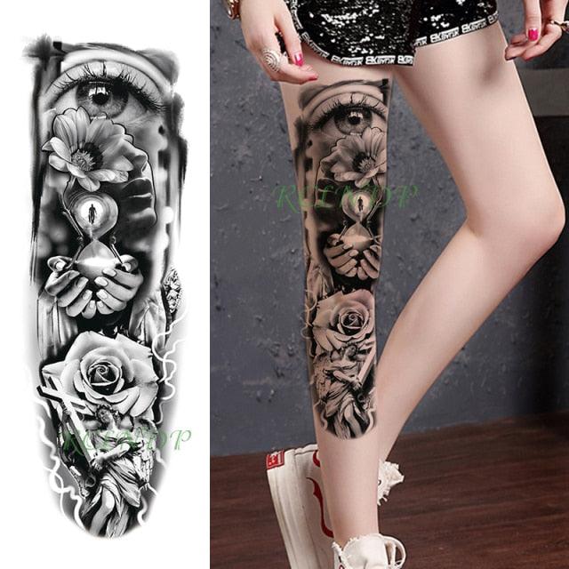 Extra Large Full Arm Leg Body Hand Waterproof Fake Tattoo Stickers Temporary Realistic Black Modern Mens Tattoo - STEVVEX Beauty - 103, 3D Tattoo, Arm Tattoo, Back Tattoo, Big Tattoo, Black Tattoos, Body Tattoo, Fashion Tattoo, Large Black Tattoo, Large Tattoo, Leg Tattoo, Lion Tattoo, Luxury Tattoo, Men Tattoo, Mens Tattoo, Modern Tattoo, Spider Tattoo, Stylish Tattoo, Tattoo, Waterproof Tattoo - Stevvex.com