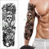 Extra Large Full Arm Leg Body Hand Waterproof Fake Tattoo Stickers Temporary Realistic Black Modern Mens Tattoo - STEVVEX Beauty - 103, 3D Tattoo, Arm Tattoo, Back Tattoo, Big Tattoo, Black Tattoos, Body Tattoo, Fashion Tattoo, Large Black Tattoo, Large Tattoo, Leg Tattoo, Lion Tattoo, Luxury Tattoo, Men Tattoo, Mens Tattoo, Modern Tattoo, Spider Tattoo, Stylish Tattoo, Tattoo, Waterproof Tattoo - Stevvex.com