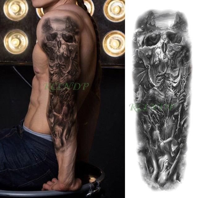 Extra Large Full Arm Leg Body Hand Waterproof Fake Tattoo Stickers Temporary Realistic Black Modern Mens Tattoo - STEVVEX Beauty - 103, 3D Tattoo, Arm Tattoo, Back Tattoo, Big Tattoo, Black Tattoos, Body Tattoo, Fashion Tattoo, Large Black Tattoo, Large Tattoo, Leg Tattoo, Lion Tattoo, Luxury Tattoo, Men Tattoo, Mens Tattoo, Modern Tattoo, Spider Tattoo, Stylish Tattoo, Tattoo, Waterproof Tattoo - Stevvex.com