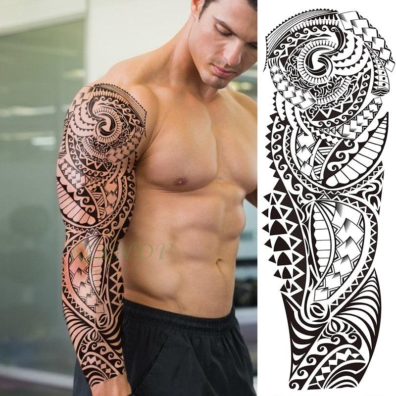 Extra Large Full Arm Leg Body Hand Waterproof Fake Tattoo Stickers Temporary Realistic Black Modern Mens Tattoo - STEVVEX Beauty - 103, 3D Tattoo, Arm Tattoo, Back Tattoo, Big Tattoo, Black Tattoos, Body Tattoo, Fashion Tattoo, Large Black Tattoo, Large Tattoo, Leg Tattoo, Lion Tattoo, Luxury Tattoo, Men Tattoo, Mens Tattoo, Modern Tattoo, Spider Tattoo, Stylish Tattoo, Tattoo, Waterproof Tattoo - Stevvex.com