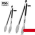 Extra Long Stainless Steel BBQ Tongs Salad Food Clips BBQ Flipping Tongs Non-Stick Kitchen Cooking Tools Stainless Steel and Non-Slip Heat Resistant Handle Great for Cooking Turning and Barbecue