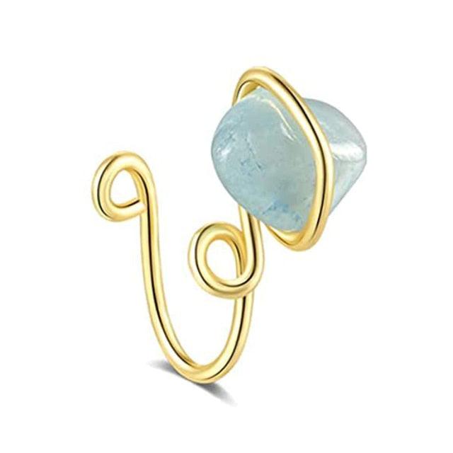 Fake Piercing Nose Ring Stone Copper Ear Hoop Septum Nose Clip Non-Piercing Ring Stud Nez Jewelry Nose Cuff Clip Nose Ring Ear Clip Cuff Body Jewelry Nose Cuff Non Piercing Nose Cuffs Fake Nose Ring Adjustable Ear Cuff Fake Piercings For Woman