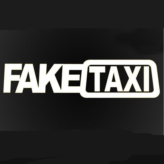 Fake Taxi Sticker Decal Funny Vinyl Car Bumper Funny FAKE TAXI Car Auto Sticker Fake Taxi Decal Self Adhesive Vinyl Universal Car Fake Taxi Reflective Window Vehicle Body Sticker Decal Auto Accessories