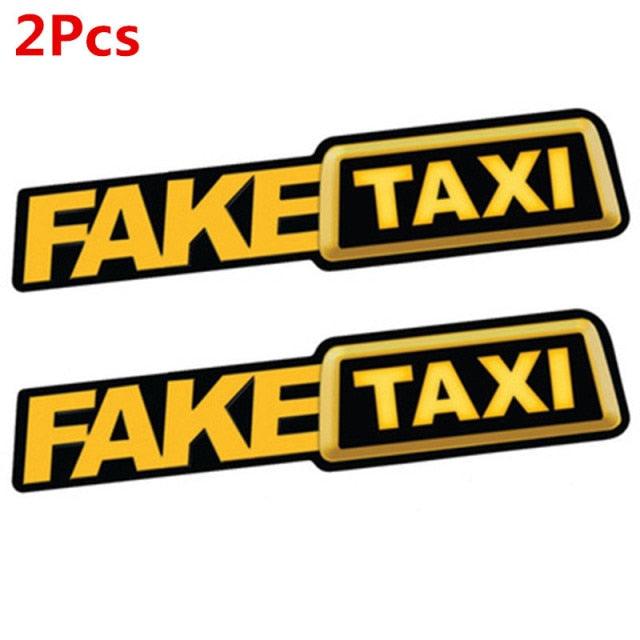 Fake Taxi Sticker Decal Funny Vinyl Car Bumper Funny FAKE TAXI Car Auto Sticker Fake Taxi Decal Self Adhesive Vinyl Universal Car Fake Taxi Reflective Window Vehicle Body Sticker Decal Auto Accessories