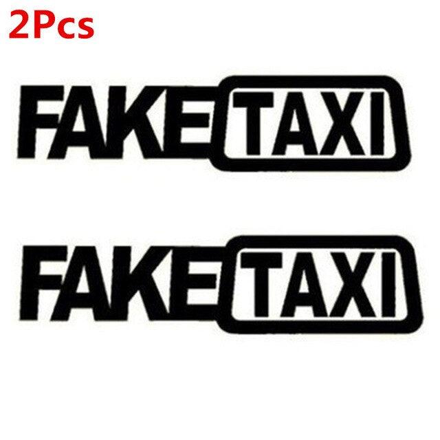 Fake Taxi Sticker Decal Funny Vinyl Car Bumper Funny FAKE TAXI Car Auto Sticker Fake Taxi Decal Self Adhesive Vinyl Universal Car Fake Taxi Reflective Window Vehicle Body Sticker Decal Auto Accessories