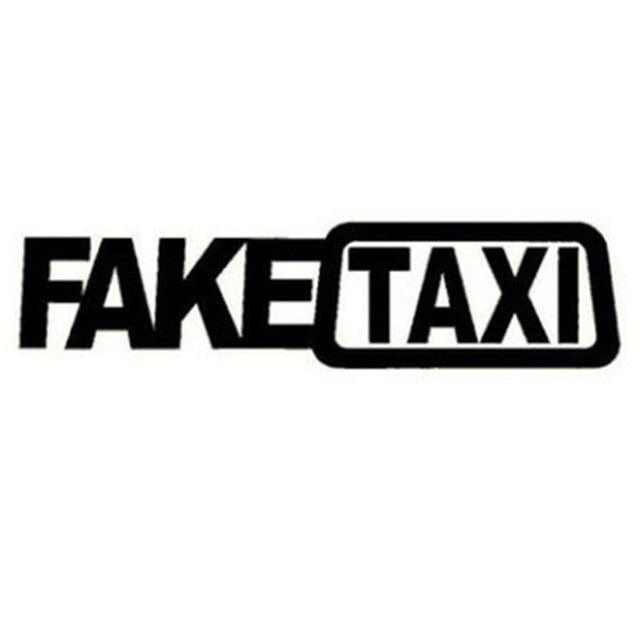 Fake Taxi Sticker Decal Funny Vinyl Car Bumper Funny FAKE TAXI Car Auto Sticker Fake Taxi Decal Self Adhesive Vinyl Universal Car Fake Taxi Reflective Window Vehicle Body Sticker Decal Auto Accessories