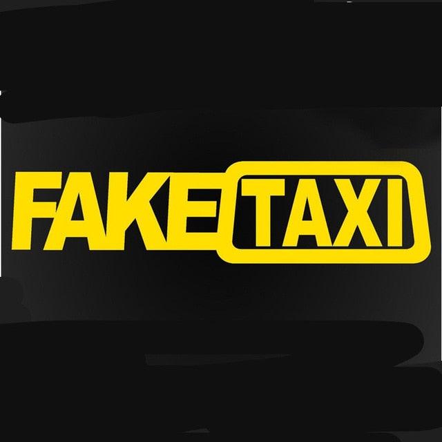 Fake Taxi Sticker Decal Funny Vinyl Car Bumper Funny FAKE TAXI Car Auto Sticker Fake Taxi Decal Self Adhesive Vinyl Universal Car Fake Taxi Reflective Window Vehicle Body Sticker Decal Auto Accessories