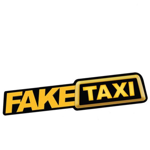 Fake Taxi Sticker Decal Funny Vinyl Car Bumper Funny FAKE TAXI Car Auto Sticker Fake Taxi Decal Self Adhesive Vinyl Universal Car Fake Taxi Reflective Window Vehicle Body Sticker Decal Auto Accessories