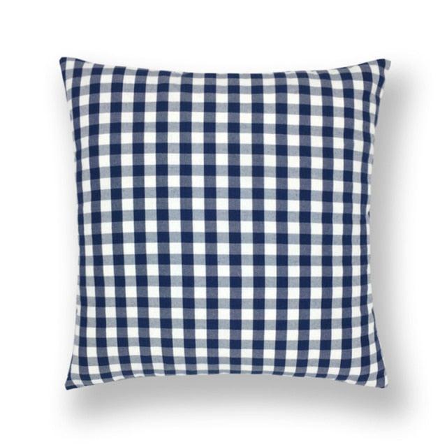 Farmhouse Plaid Striped Linen Cotton Pillow Covers Outdoor Plaid Square Pillow Cushion Case Cotton Linen Throw Pillow Covers Sofa Chair Decorative Cotton Cushions Cover Red Green Blue Pillowcase