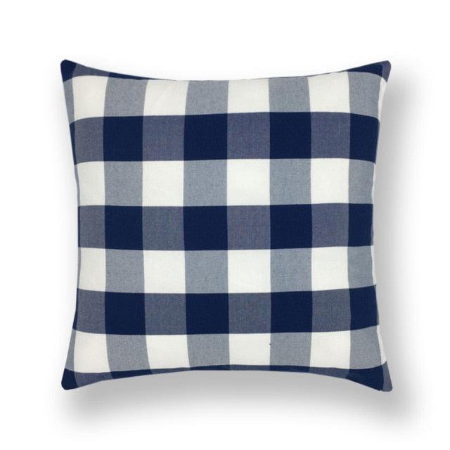 Farmhouse Plaid Striped Linen Cotton Pillow Covers Outdoor Plaid Square Pillow Cushion Case Cotton Linen Throw Pillow Covers Sofa Chair Decorative Cotton Cushions Cover Red Green Blue Pillowcase