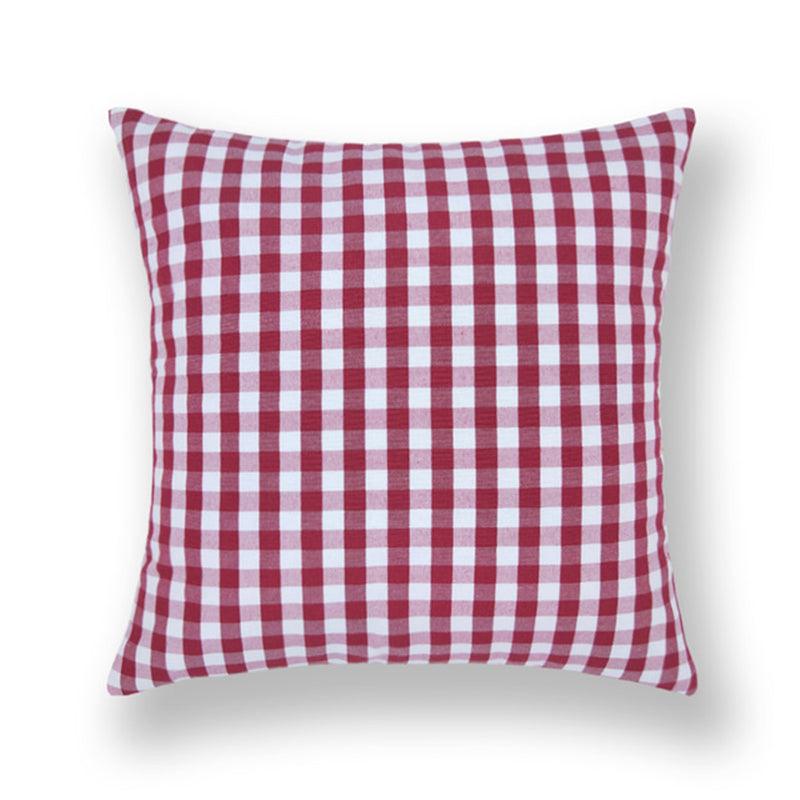 Farmhouse Plaid Striped Linen Cotton Pillow Covers Outdoor Plaid Square Pillow Cushion Case Cotton Linen Throw Pillow Covers Sofa Chair Decorative Cotton Cushions Cover Red Green Blue Pillowcase