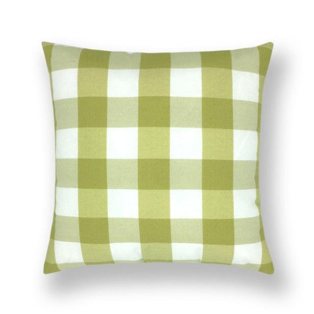 Farmhouse Plaid Striped Linen Cotton Pillow Covers Outdoor Plaid Square Pillow Cushion Case Cotton Linen Throw Pillow Covers Sofa Chair Decorative Cotton Cushions Cover Red Green Blue Pillowcase