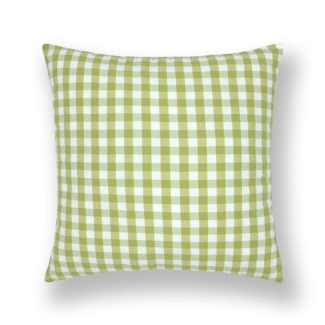 Farmhouse Plaid Striped Linen Cotton Pillow Covers Outdoor Plaid Square Pillow Cushion Case Cotton Linen Throw Pillow Covers Sofa Chair Decorative Cotton Cushions Cover Red Green Blue Pillowcase