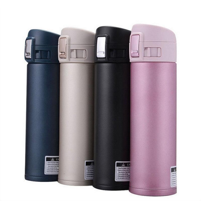 Fashion 500ml Stainless Steel Insulated Cup Coffee Tea Thermos Bottle Thermal Water Bottle Travel Drink Bottle Tumbler Warm Water Container Coffee Keeper Tea Keeper Camping Travel Coffee Tea Milk Mug Kitchen Dining Set Reusable Water Bottle