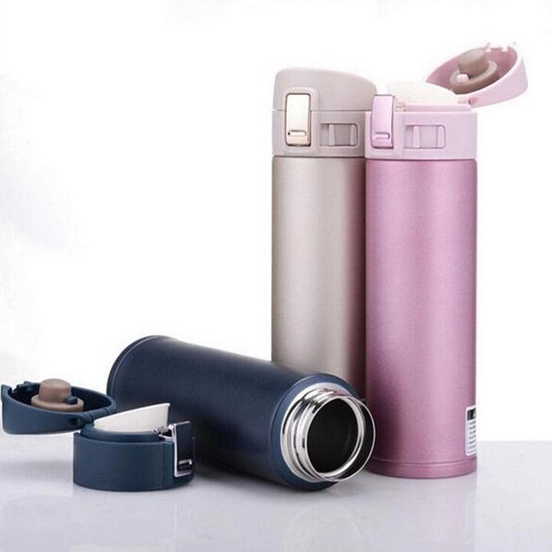 Fashion 500ml Stainless Steel Insulated Cup Coffee Tea Thermos Bottle Thermal Water Bottle Travel Drink Bottle Tumbler Warm Water Container Coffee Keeper Tea Keeper Camping Travel Coffee Tea Milk Mug Kitchen Dining Set Reusable Water Bottle